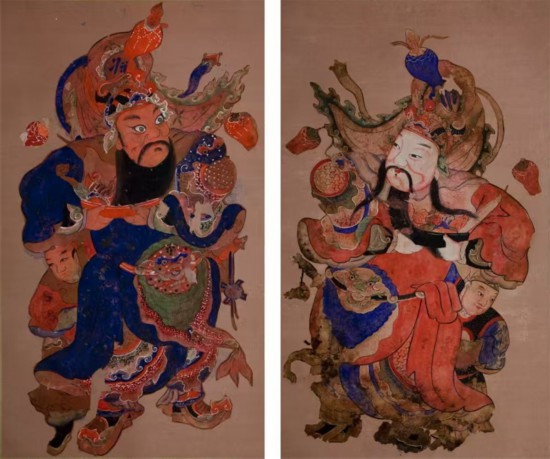 孔子博物館藏明代門神畫?？鬃硬┪镳^供圖