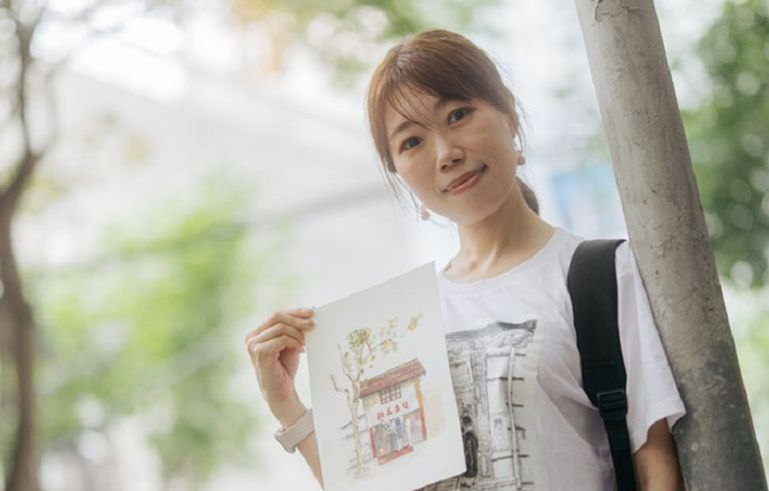 留住風(fēng)景與人情，日本姑娘為上海小店作畫百余幅 
